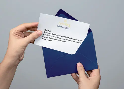 Enveloppe et carte remerciement professionnel