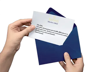 Enveloppe ouverte carte de remerciement SANKS