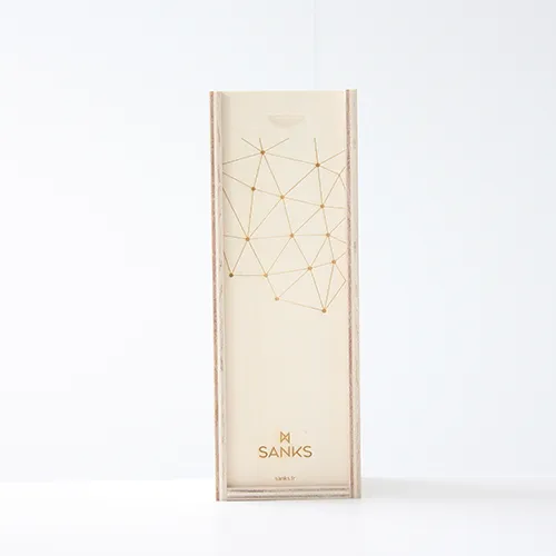 Coffret champagne bois pré packagé SANKS fermé