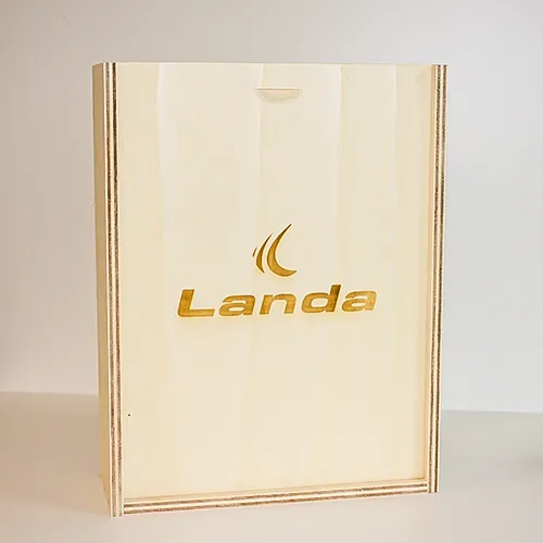 Coffret champagne et chocolats personnalisé bois fermé