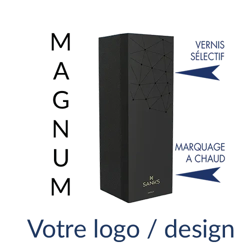 Coffret champagne magnum luxe personnalisé marquage face avant