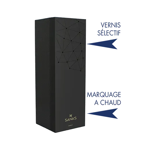 Coffret champagne luxe personnalisé détail