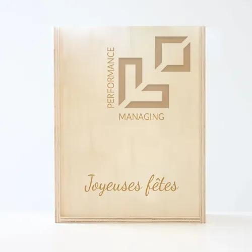 Coffret chocolat personnalisé bois fermé