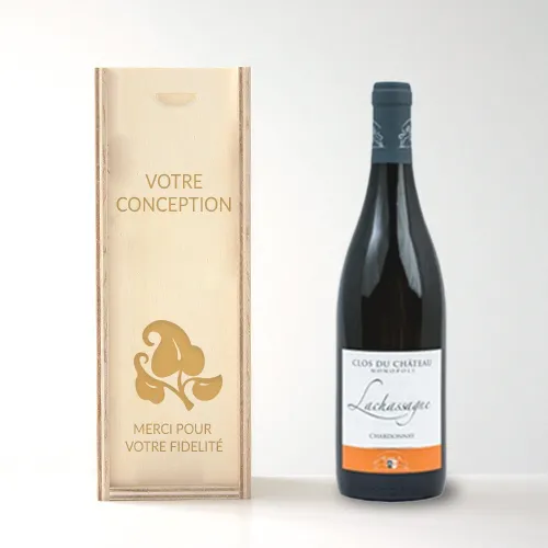 Coffret vin bourgogne personnalisé en bois