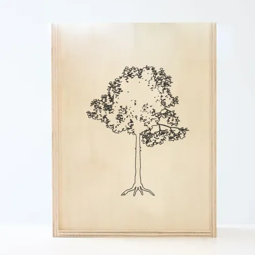 Coffret vin verres bois fermé