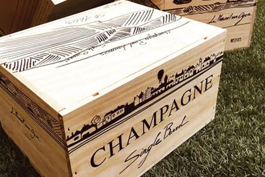 Caisses bois Champagne Paul Launois