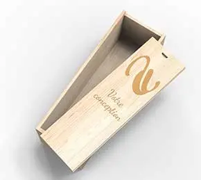 Coffret bois bouteille customisé 