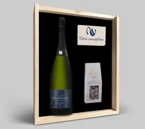 Coffret bois bouteille customisé 