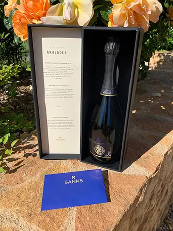Coffret Champagne avec enveloppe et carte de remerciement