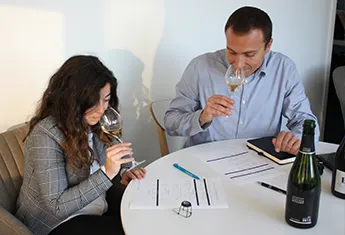 Dégustation de champagne avant achat