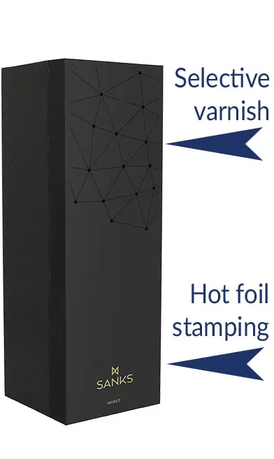 Selective Varnish or hot foil staming example